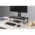 Ďalší obrázok produktu Podstavec pod monitor, priestor pre klávesnicu, rýchla montáž, čierny, oceľ, drevotrieska, 20 kg nosnosť, Powerton, ergo