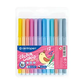Fixky CENTROPEN 7550, sada 12 pastelových farieb