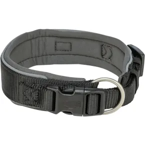 PREMIUM obojok extra široký, čierna/grafit S-M: 33-42 cm/35 mm
