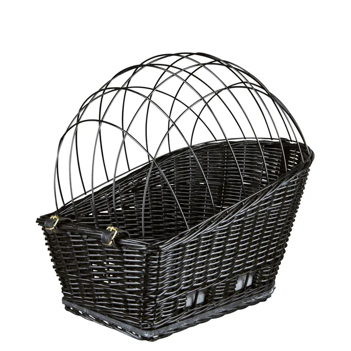 Hlavný obrázok produktu Přepravní proutěný koš na zadní nosič kola-černý 35x49x55 cm (max. 8kg)