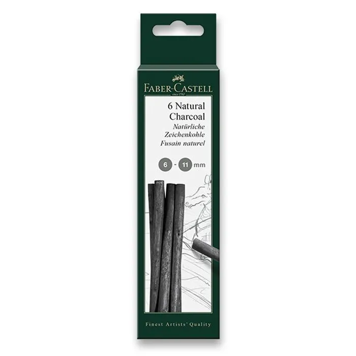 Hlavný obrázok produktu Přírodní uhel Faber-Castell Pitt Monochrome - 6-11 mm, 6 kusů