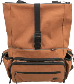 ROLLTOP 2v1, multifunkčný batoh i peňaženka, bavlna/polyester, hrdzavá