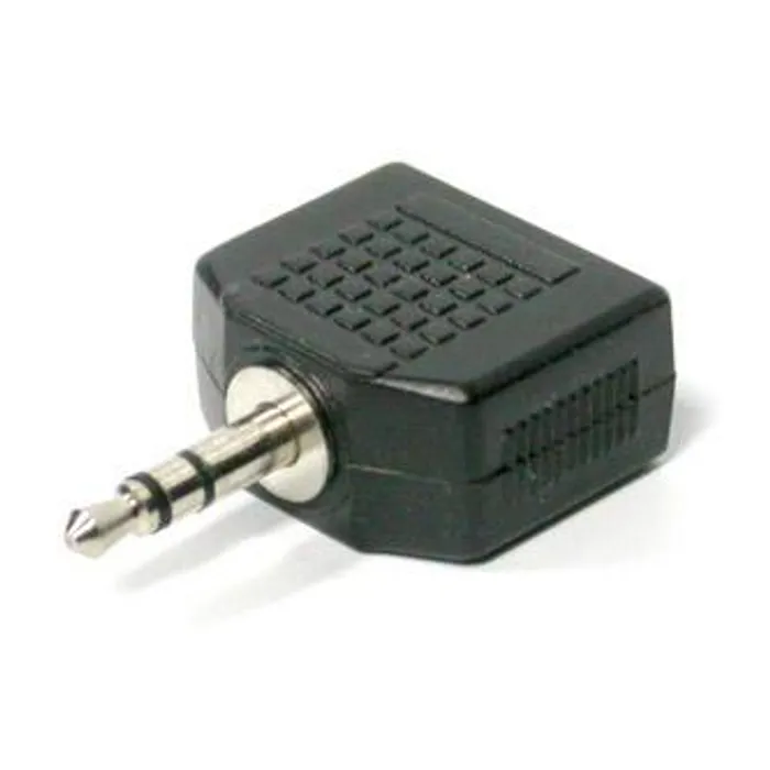 Hlavný obrázok produktu Rozdvojka, Audio, Jack (3,5mm) 2x F-Jack (3,5mm) M, 0, stereo, černá