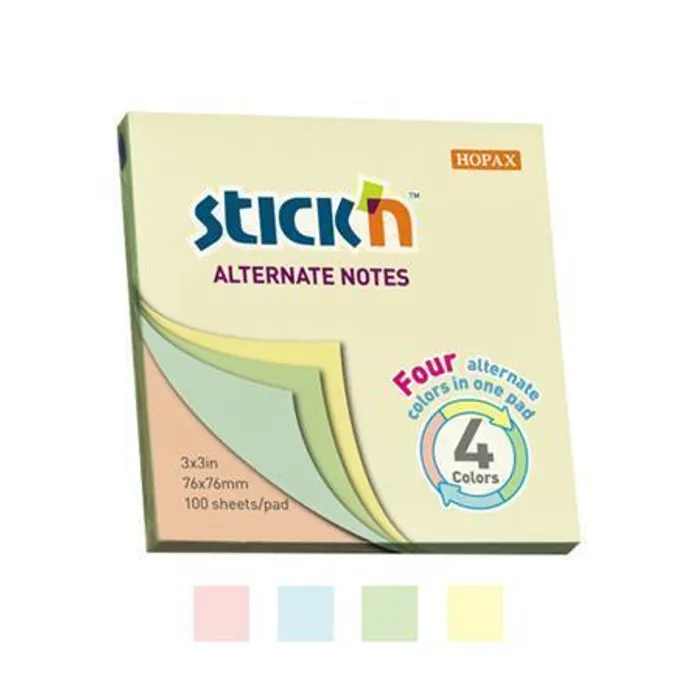 Hlavný obrázok produktu Samolepicí bloček Hopax Stick’n Alternate Pastel Notes 76 x 76 mm, 100 listů