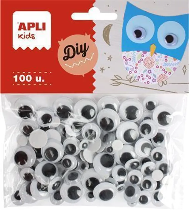 Hlavný obrázok produktu Samolepící oči, kulaté, černo-bílé, APLI "Creative"
