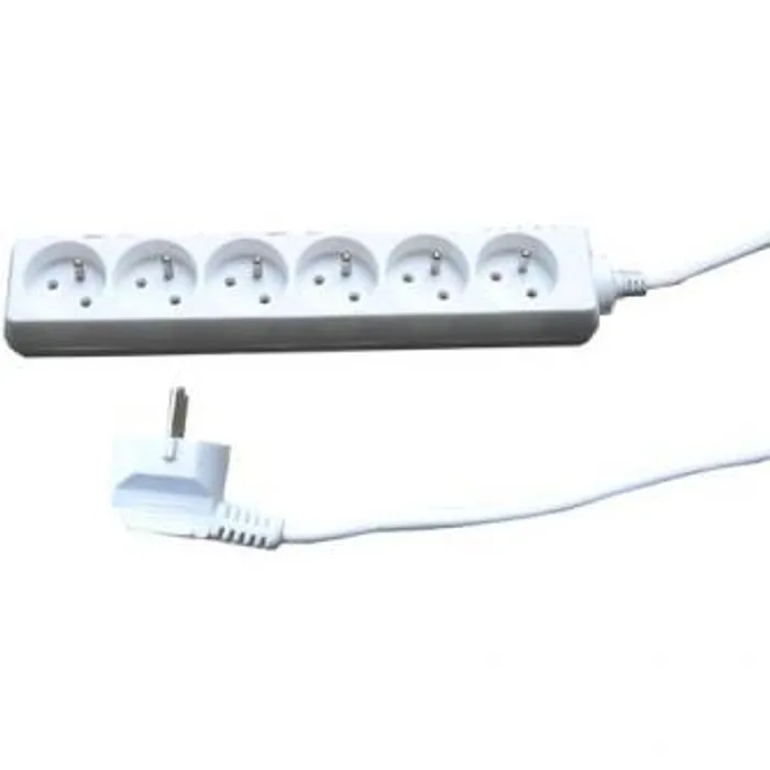 Hlavný obrázok produktu Síťový kabel 230V prodlužovací, CEE7 (vidlice)-zásuvka 6x, 5m, VDE approved, bílá
