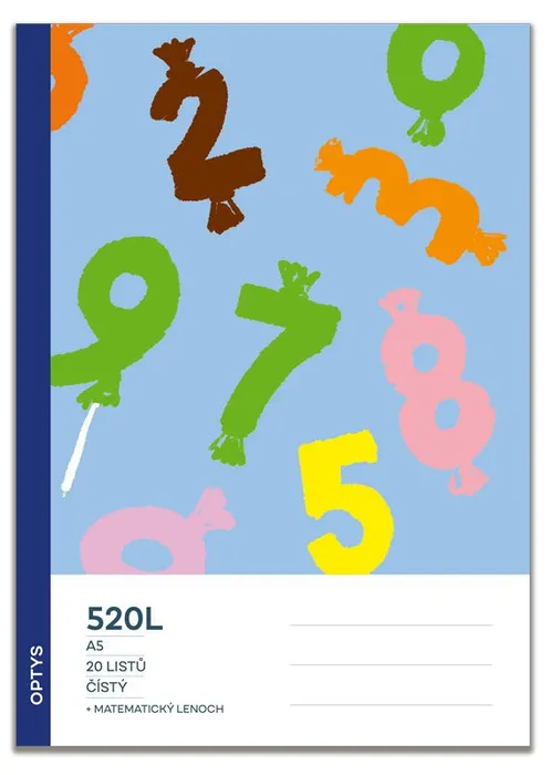 Hlavný obrázok produktu Školní sešit 520, čistý, s integrovaným matematickým lenochem, čísla