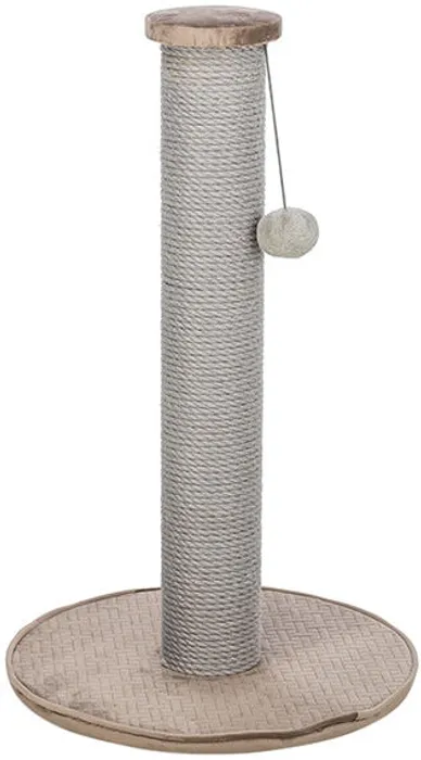 Hlavný obrázok produktu Škrabací sloupek LIVIA s plyšovou kuličkou, 64 cm, sisal/plyš, béžovošedá