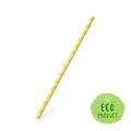 Slamka papierová JUMBO žltá špirála 25 cm, priemer 8 mm [100 ks]