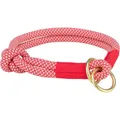 Soft Rope okrúhly polosťahovací obojok, červená/krémová L: 50 cm/ 10 mm