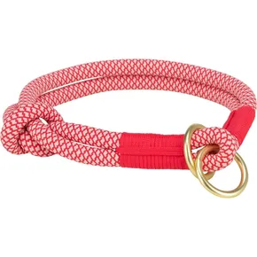 Soft Rope okrúhly polosťahovací obojok, červená/krémová L: 50 cm/ 10 mm