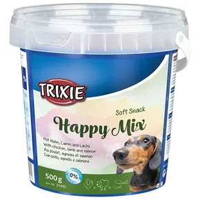 Soft Snack Happy MIX - kura, jahňacie, losos, kýblik 500 g