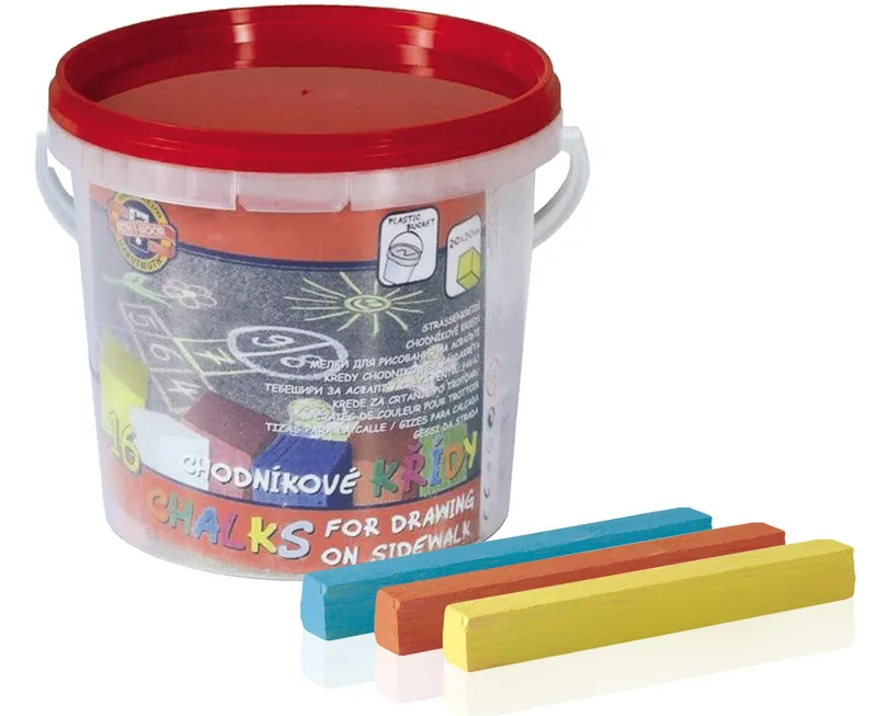 Hlavný obrázok produktu Souprava křídy chodníkové 16 ks 112516 kýblík