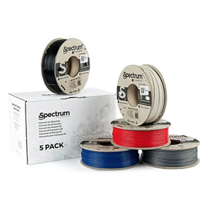 Hlavný obrázok produktu Spectrum 3D filament, ASA 275, 1,75mm, 5x250g, 80749, mix Polar White, Deep Black, Silver