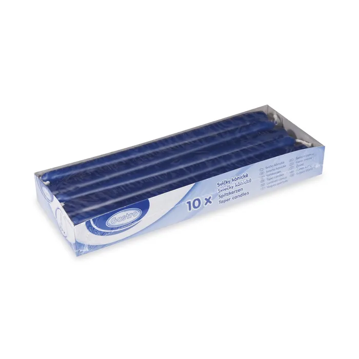 Hlavný obrázok produktu Svíčka kónická 245 mm tmavě modrá [10 ks]