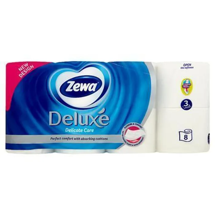 Hlavný obrázok produktu Toaletní papír, 3vrstvý, 8 rolí, ZEWA "Deluxe", bílý