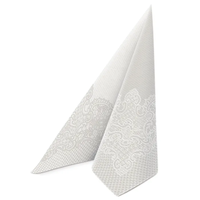 Hlavný obrázok produktu Ubrousky PAW AIRLAID 40x40 cm Reverse Royal Lace silver-white [50 ks]