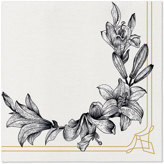 Hlavný obrázok produktu Ubrousky PAW AIRLAID 40x40 cm Roayl lily [50 ks]
