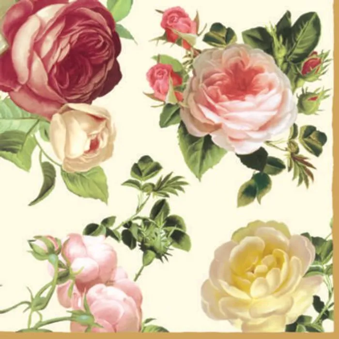 Hlavný obrázok produktu Ubrousky PAW L 33x33cm 3 vrst. Rosalia Champagne [20 ks]