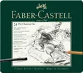 Ďalší obrázok produktu Uhoľ Faber-Castell Pitt Monochrome Charcoal plechová krabička, 24ks