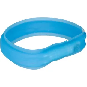 USB svietiaci obojok PLOCHÝ, modrý L-XL: 70 cm/30 mm
