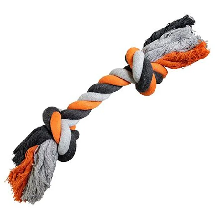 Hlavný obrázok produktu Uzel HipHop bavlněný 2 knoty, šedá - tm.šedá, oranžová 41cm, 460g