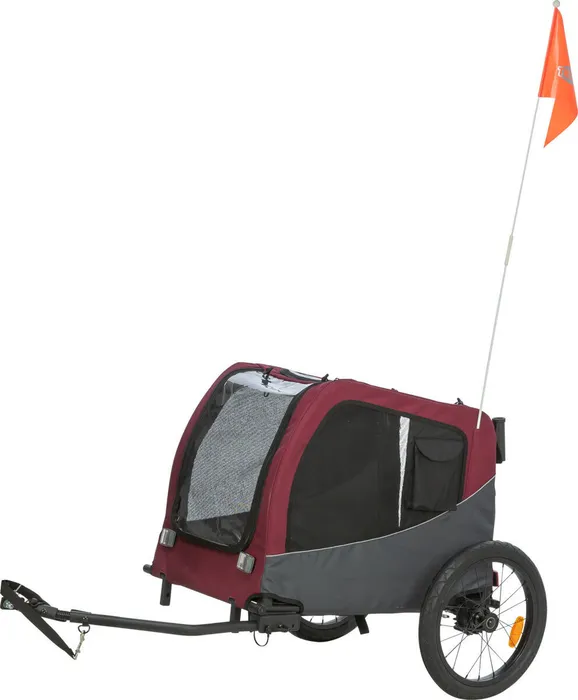 Hlavný obrázok produktu Vozík za kolo, L: 75 × 86 × 80/145 cm, do 30 kg, šedá/červená