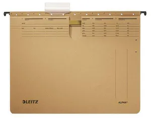 Závesné dosky Leitz ALPHA® s rýchloviazačom, Prírodná hnedá [25 ks]