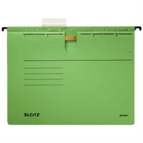 Závesné dosky Leitz ALPHA® s rýchloviazačom, Zelená [25 ks]