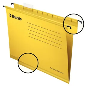 Zosilnené závesné dosky Esselte Classic, Žltá [25 ks]